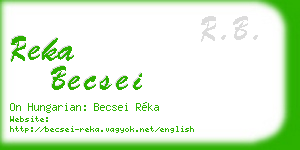 reka becsei business card